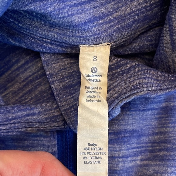 Lululemon Kanto Catch Me 1/2 Zip Heathered Sapphire Blue size 8 - Picture 5 of 6